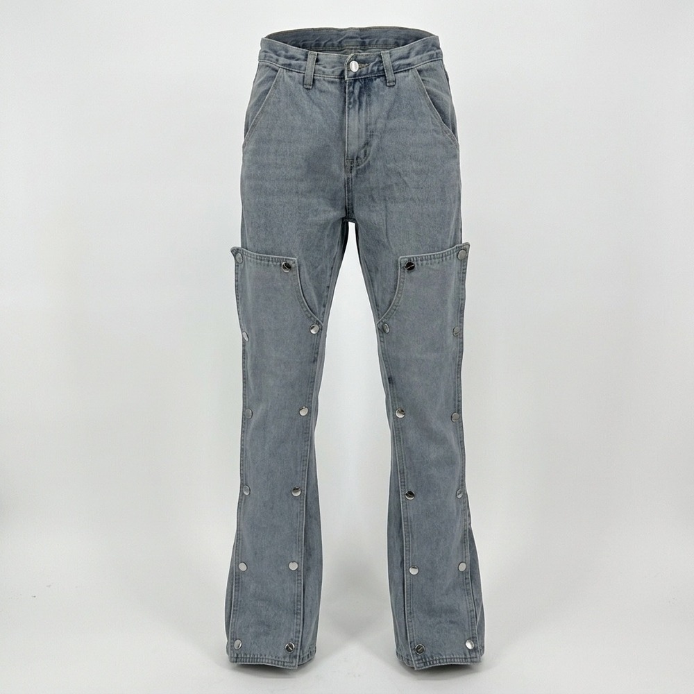 SUMWON Studios Cyber Y2K Snap-Off Chaps Denim Jeans Light Wash Streetwear XS